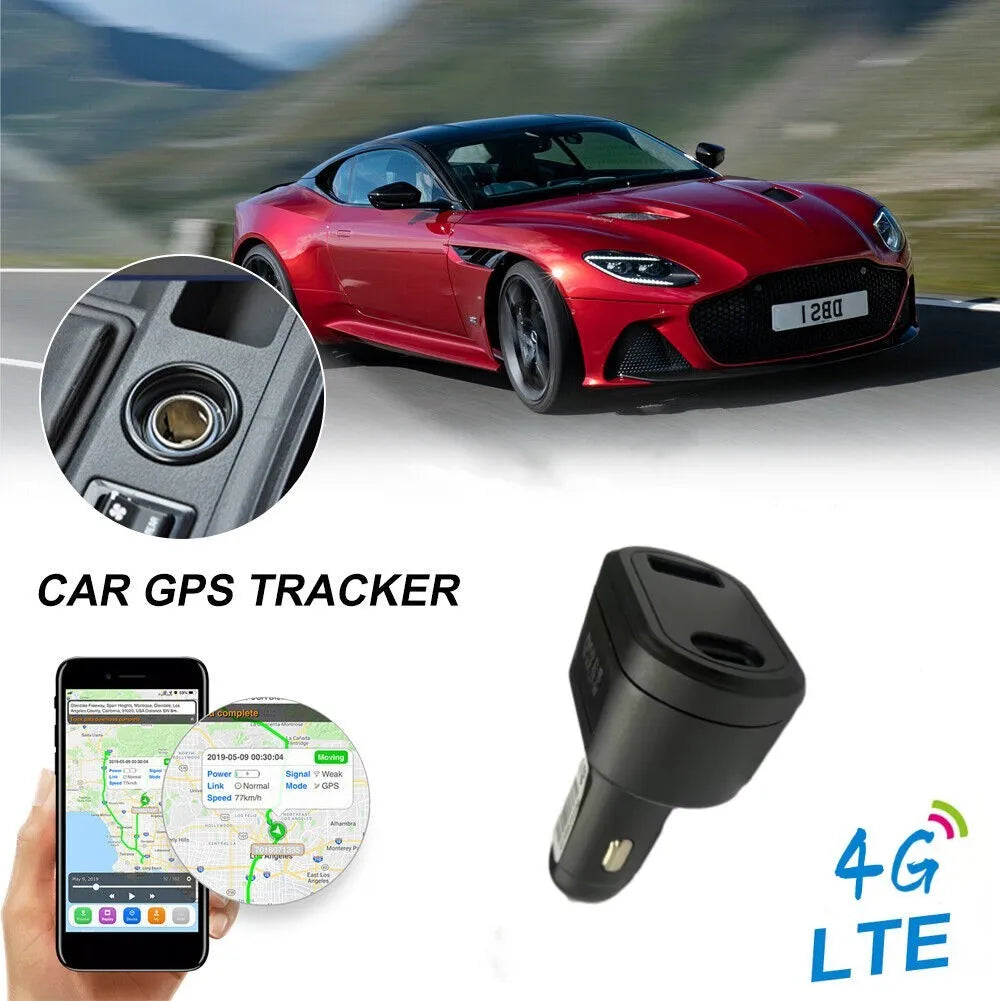 Rastreador GPS para encendedor de cigarrillos de tu automóvil, USB Dual, 2G/4G, ST-909, cargador de teléfono para coche con aplicación de seguimiento en línea gratuita.