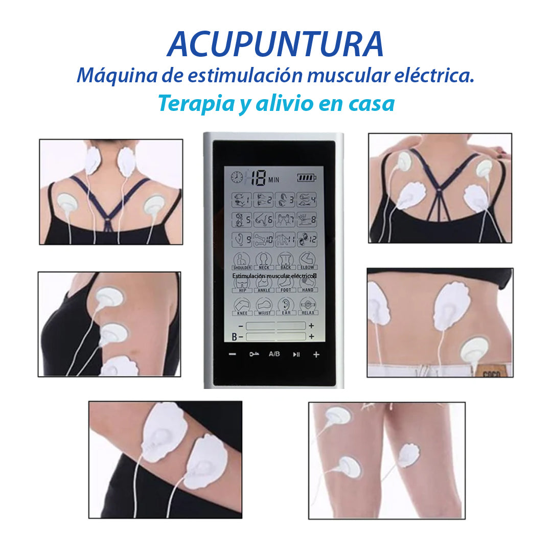 Terapia de Estimulación muscular eléctrico, 24 modos, máquina de fisioterapia, masajeador terapéutico.